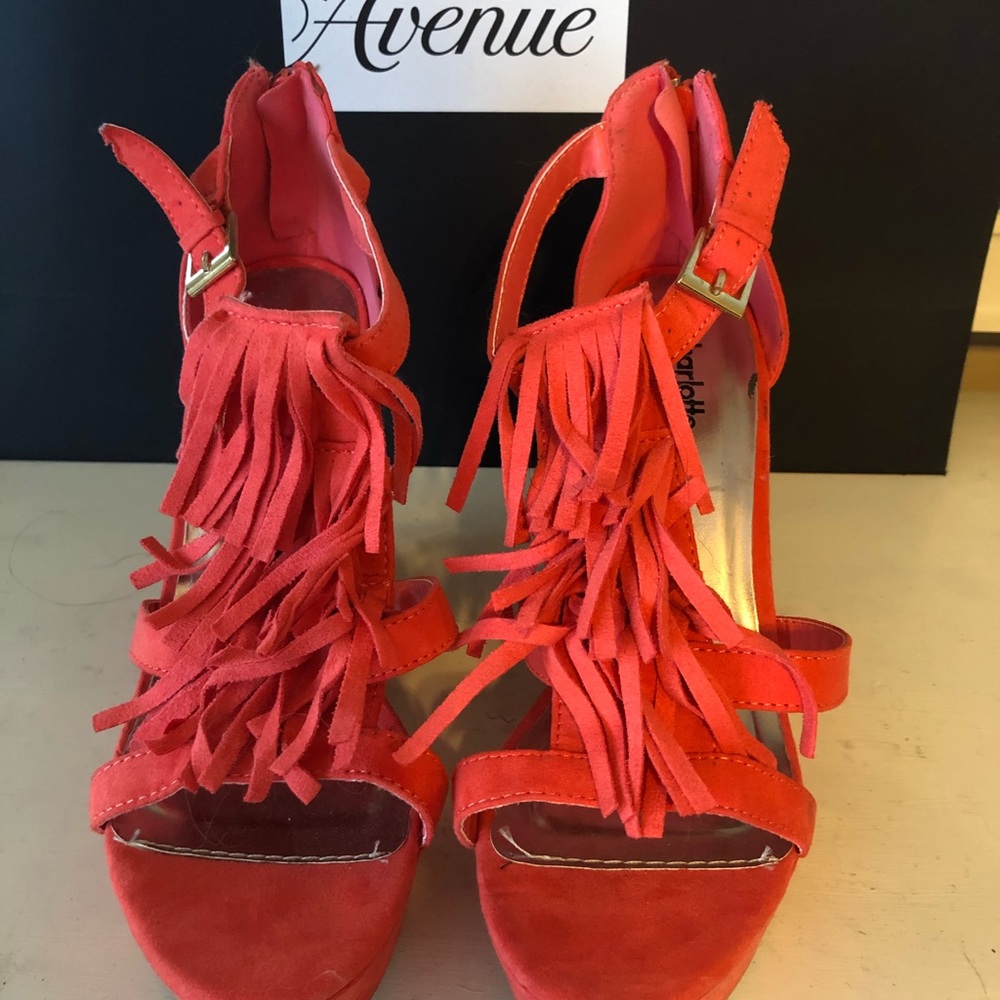 Charlotte Russe coral wedges. NWOT